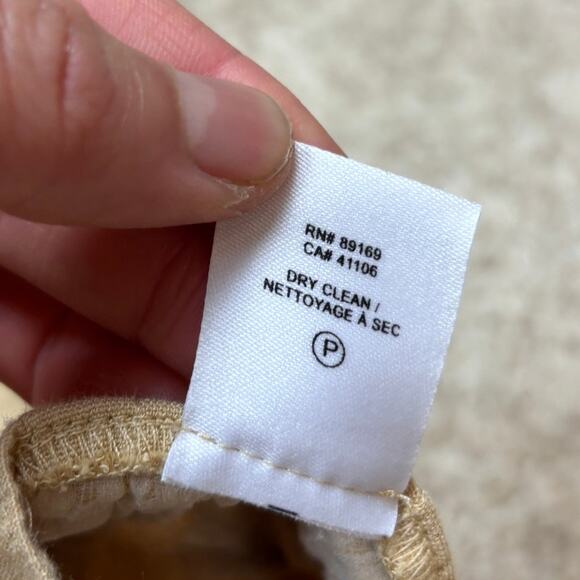 Derek Lam 10 Crosby Linen Rayon Pleated Wide Leg Pants Trousers Khaki Women's 8 - Picture 9 of 10